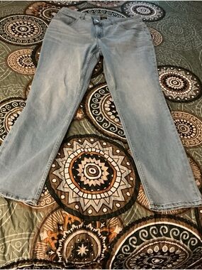 Light Blue Straight Leg Denim Jeans